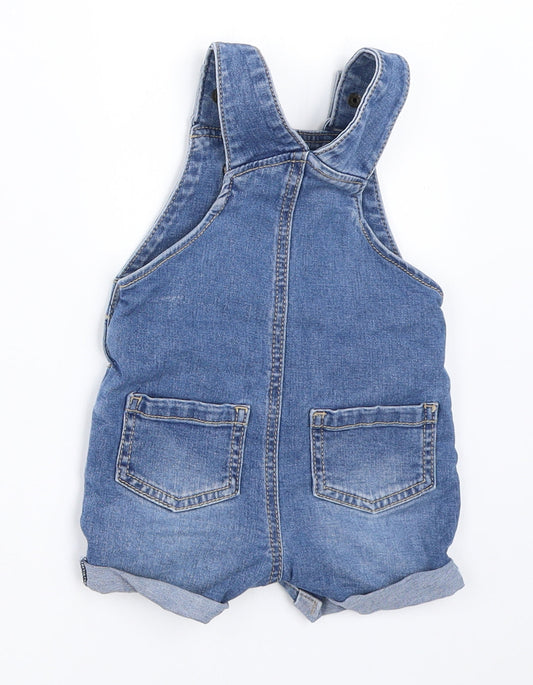 F&F Boys Blue  Denim Dungaree One-Piece Size 3-6 Months