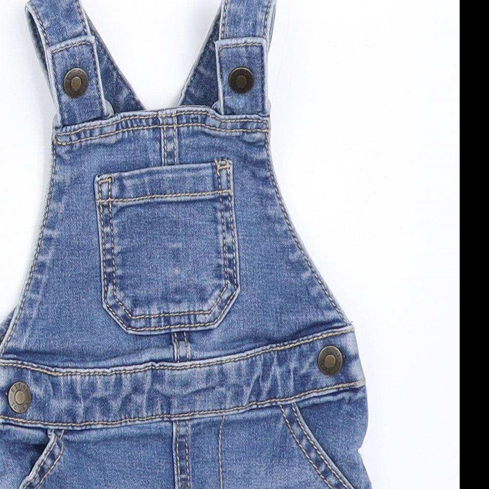 F&F Boys Blue  Denim Dungaree One-Piece Size 3-6 Months