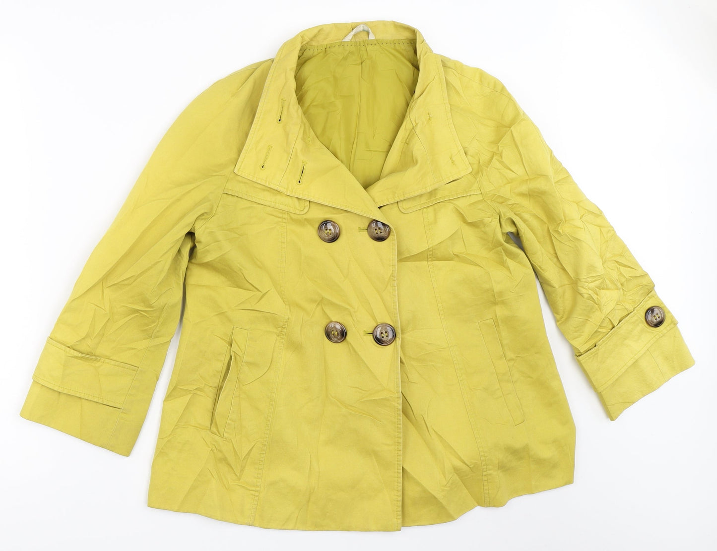 Marks and Spencer Womens Yellow   Pea Coat Coat Size 10