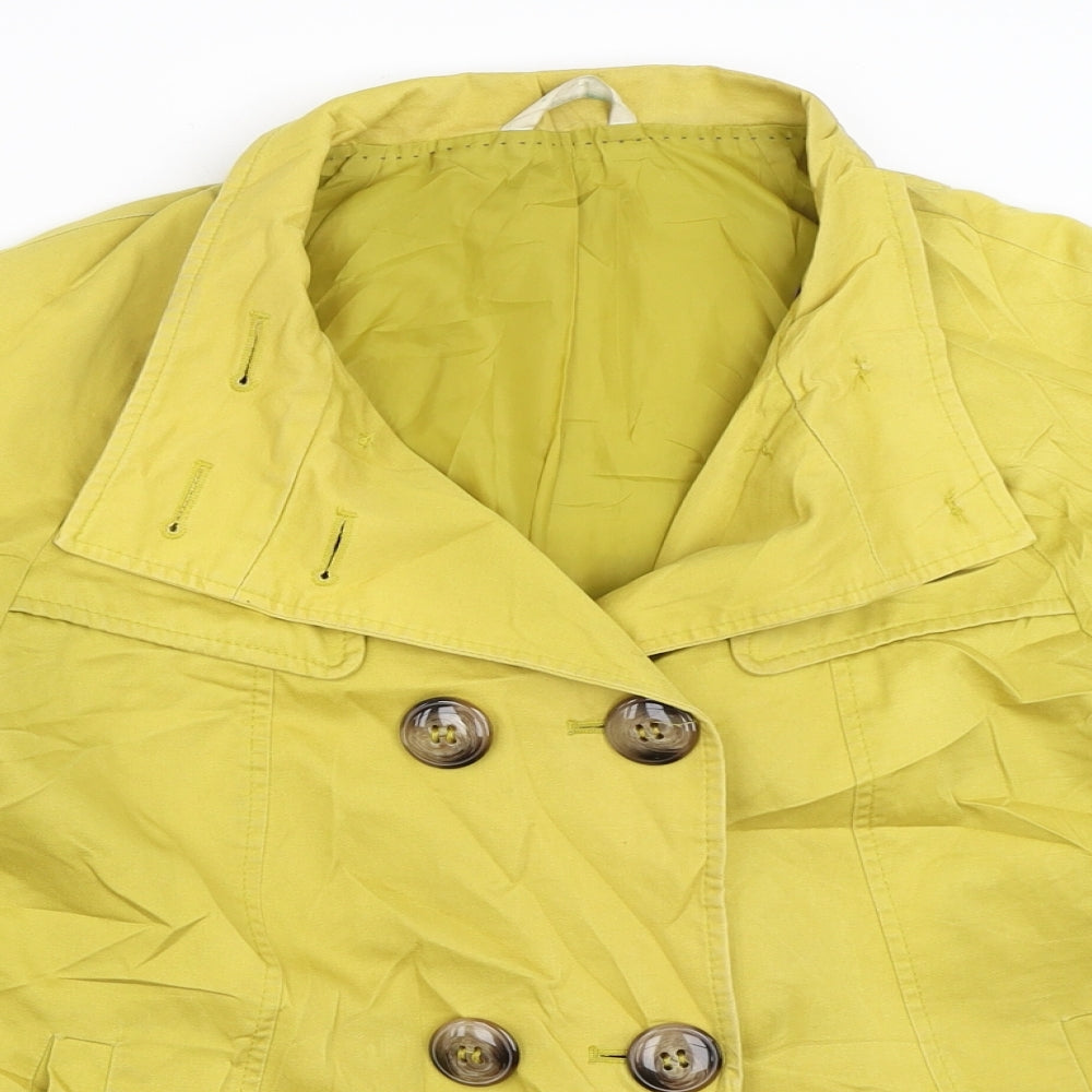 Marks and Spencer Womens Yellow   Pea Coat Coat Size 10