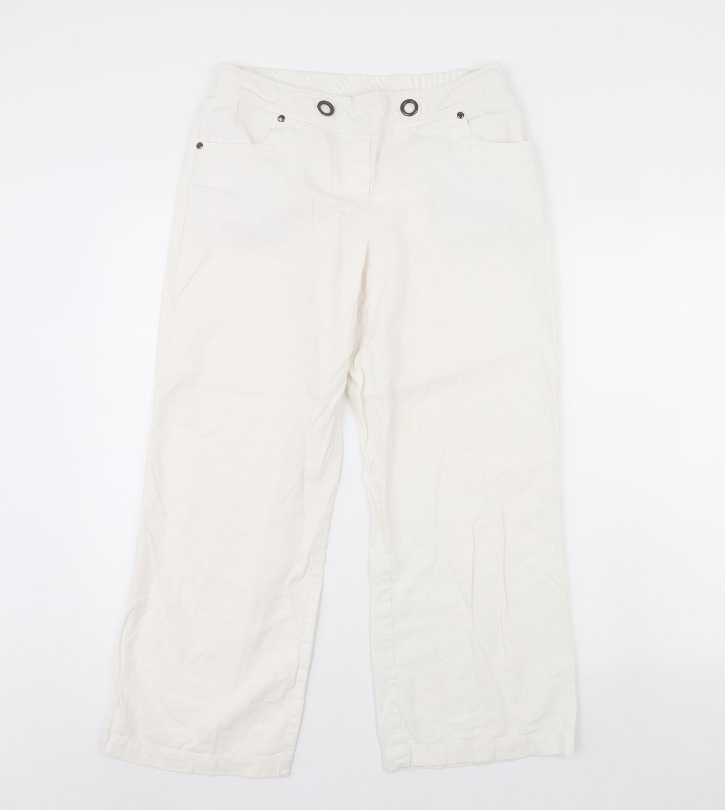 BHS Womens Ivory   Trousers  Size 12 L26 in