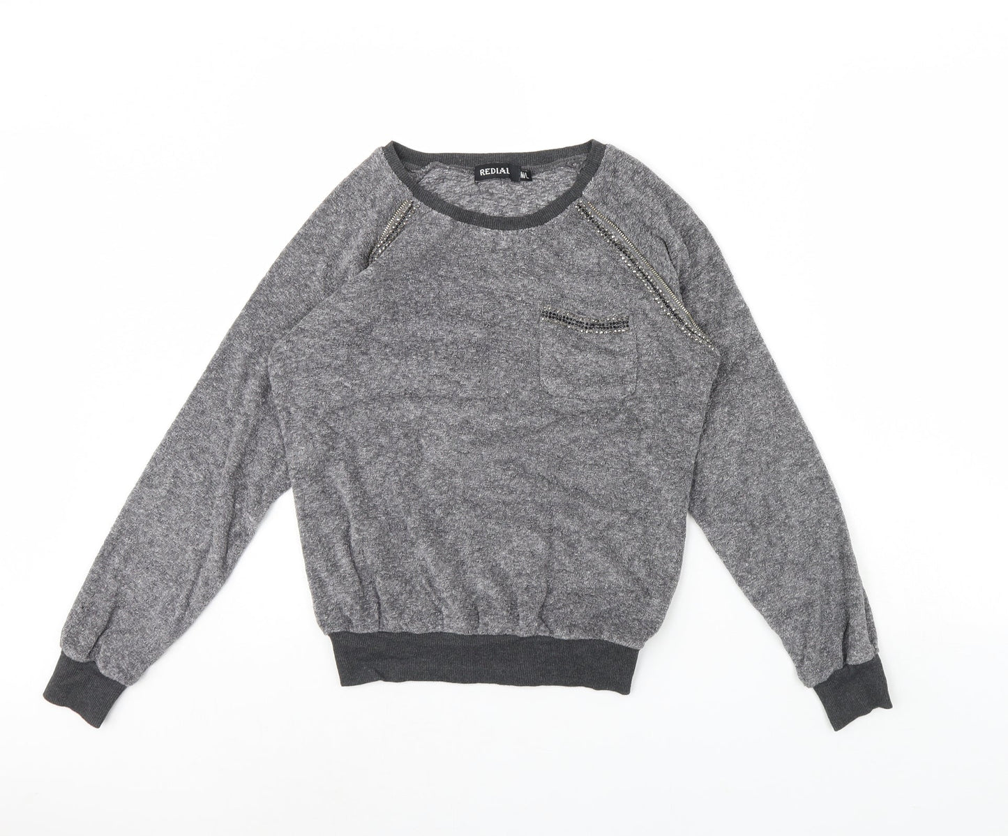 Redial Womens Grey   Pullover Jumper Size M