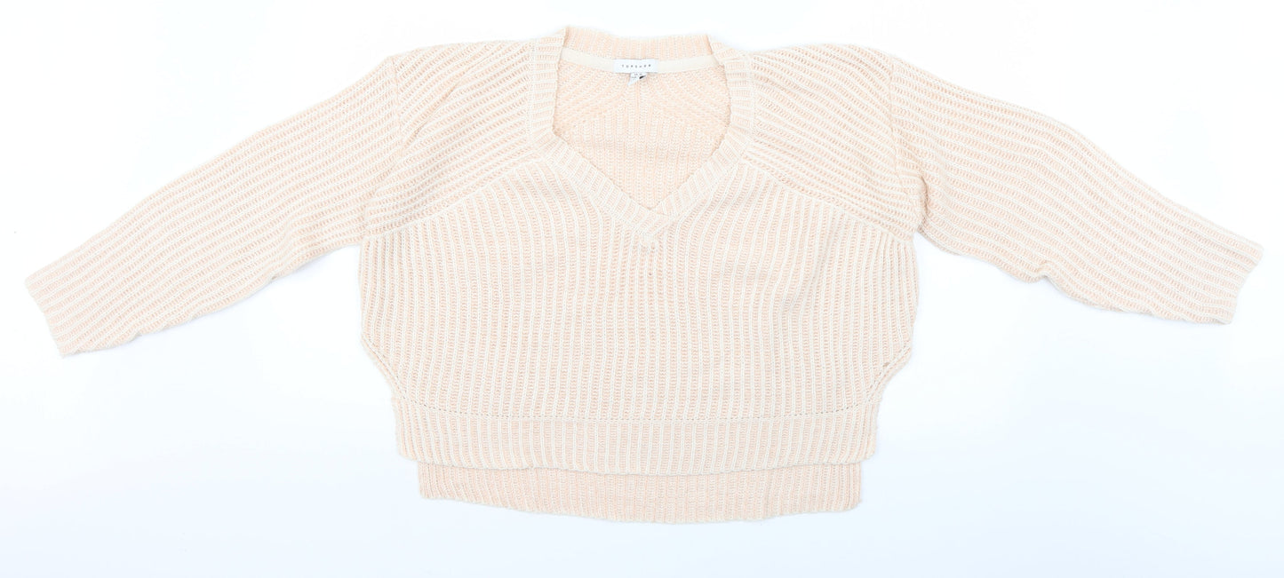 Topshop Womens Pink  Knit Pullover Jumper Size XS