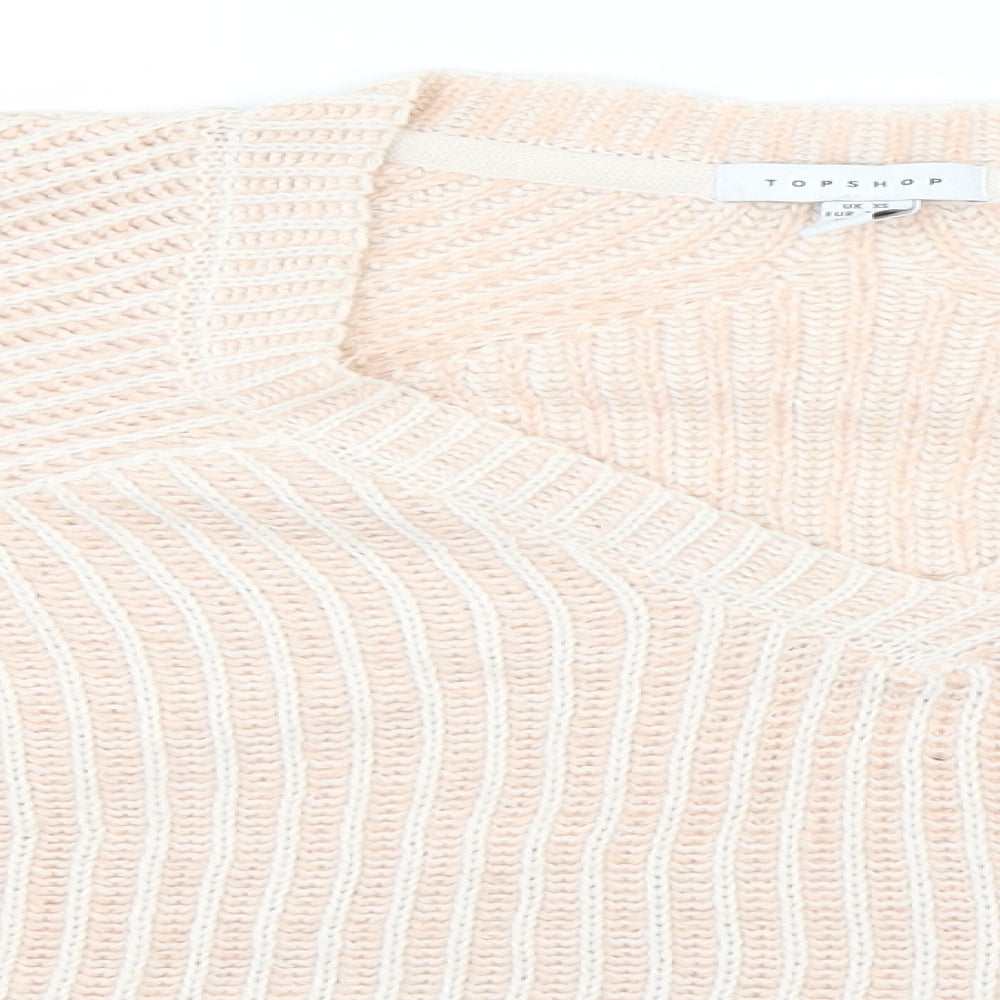 Topshop Womens Pink  Knit Pullover Jumper Size XS