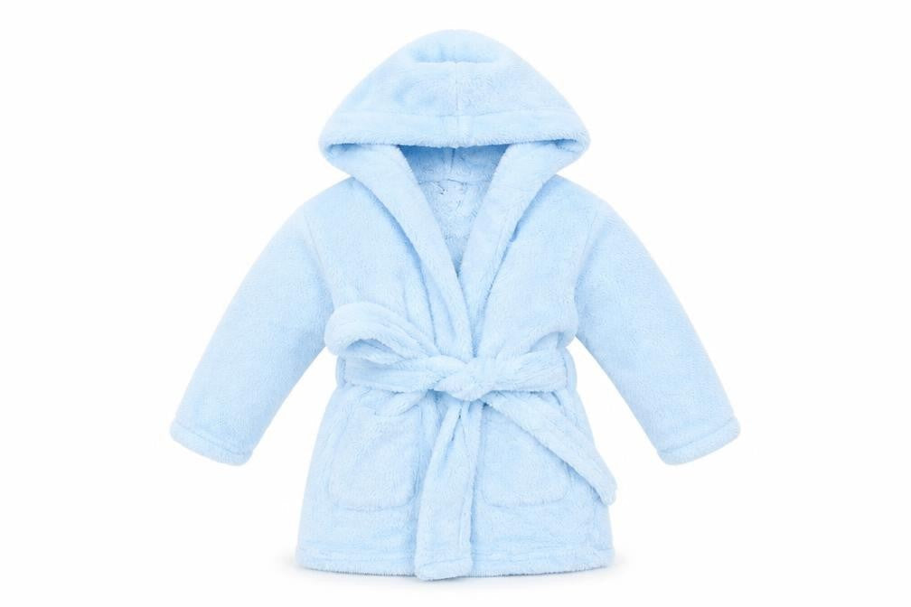 Front view of Early Days Baby Blue Colourblock Babydoll Gown, size 12-18, Months