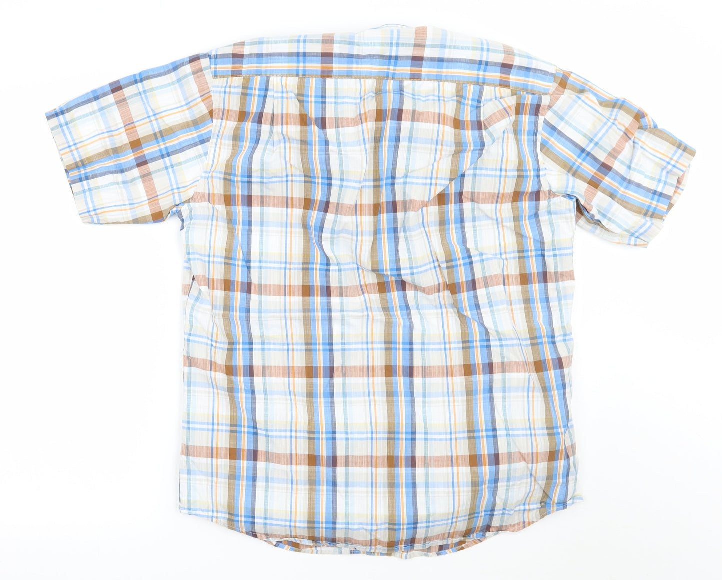 Peter England Mens Blue Check   Button-Up Size M
