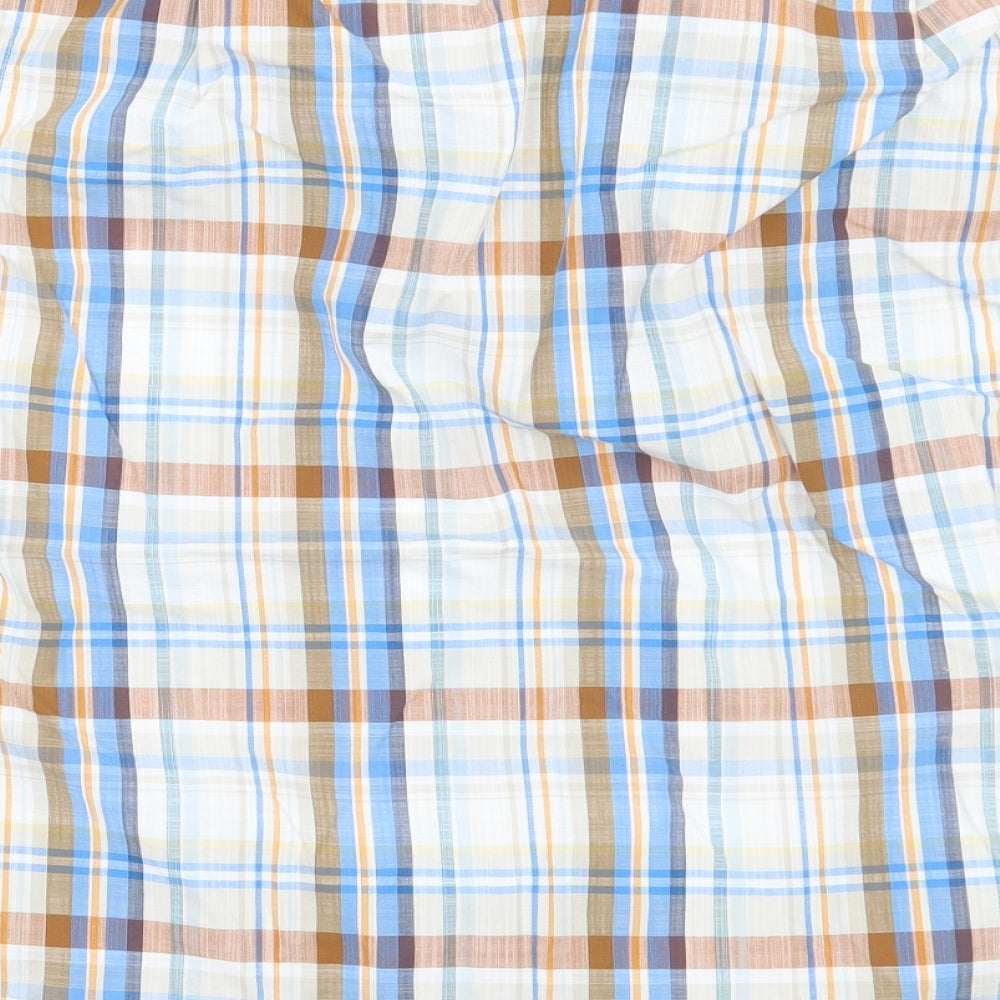 Peter England Mens Blue Check   Button-Up Size M