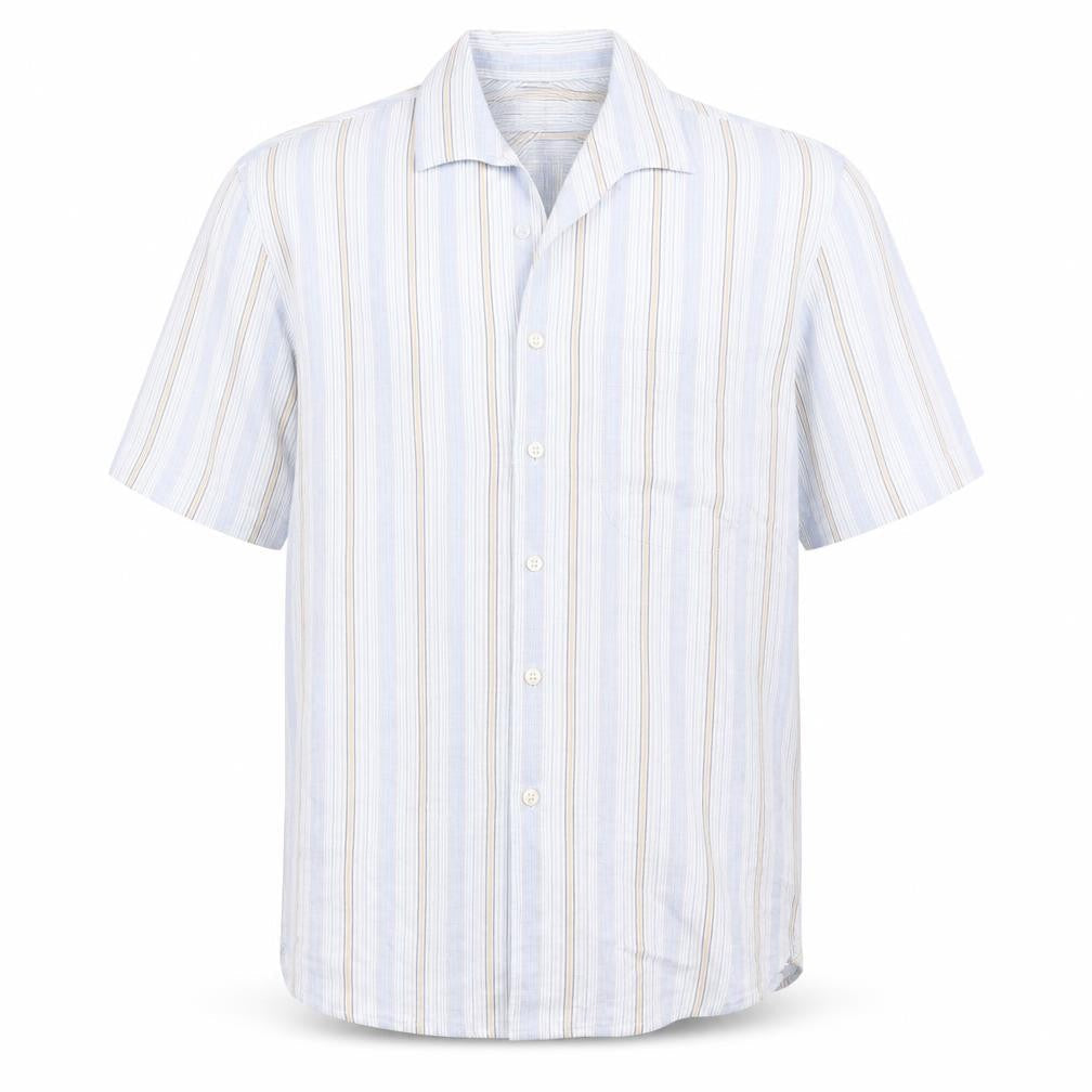 NEXT Mens White Striped   Button-Up Size M