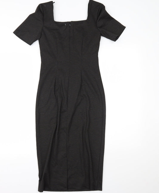nexr Womens Brown Houndstooth  Pencil Dress  Size 6
