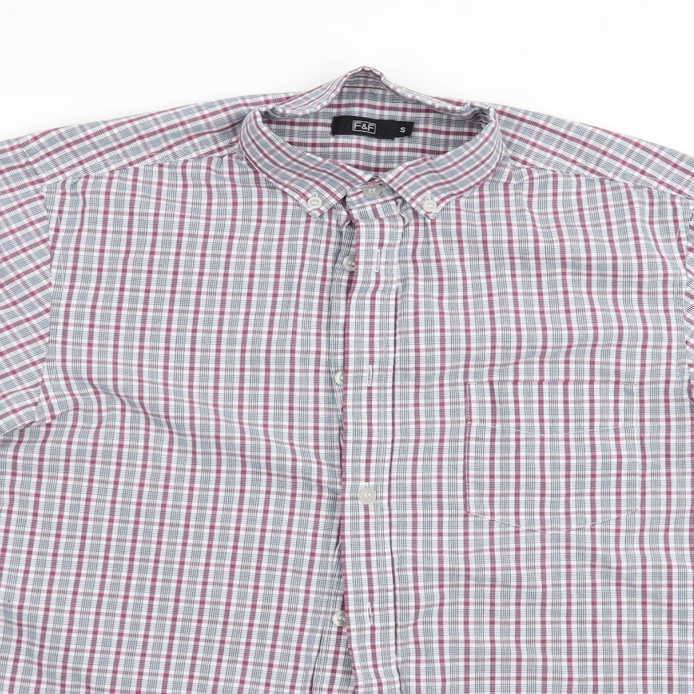 Florence and Fred Mens Red Check   Button-Up Size S