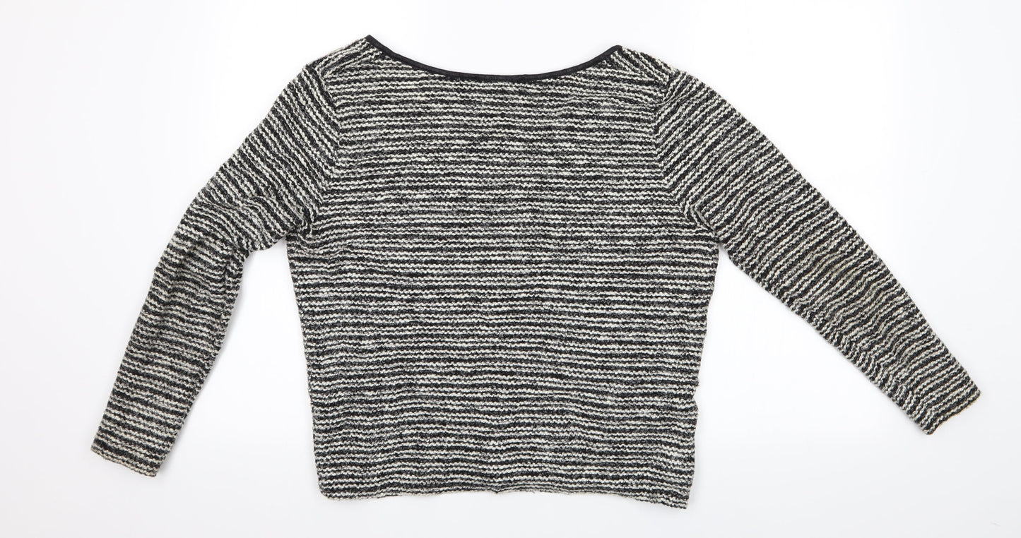 Atmosphere Womens Black Striped  Cardigan Jumper Size M