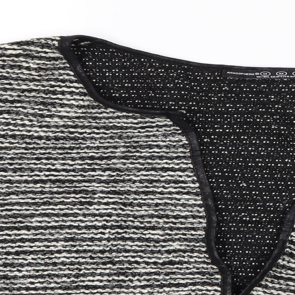 Atmosphere Womens Black Striped  Cardigan Jumper Size M