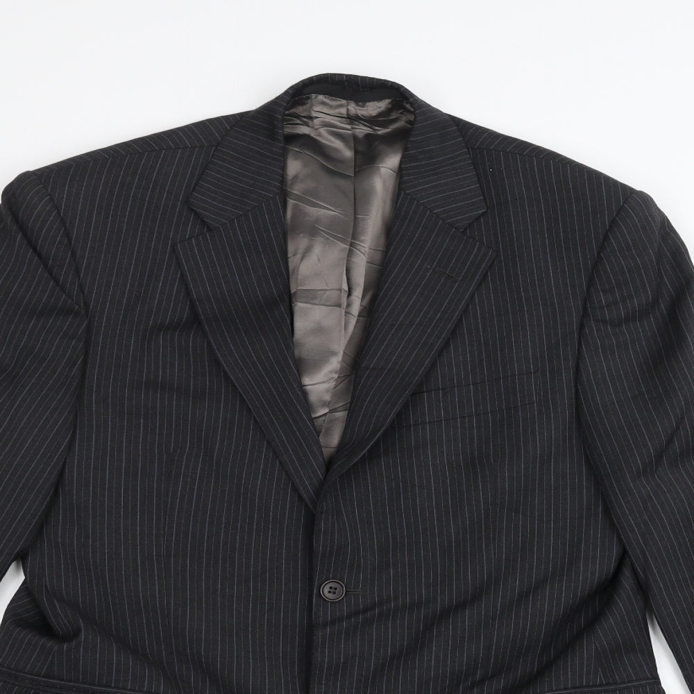 Marks and Spencer Mens Black Striped  Jacket Suit Jacket Size 38