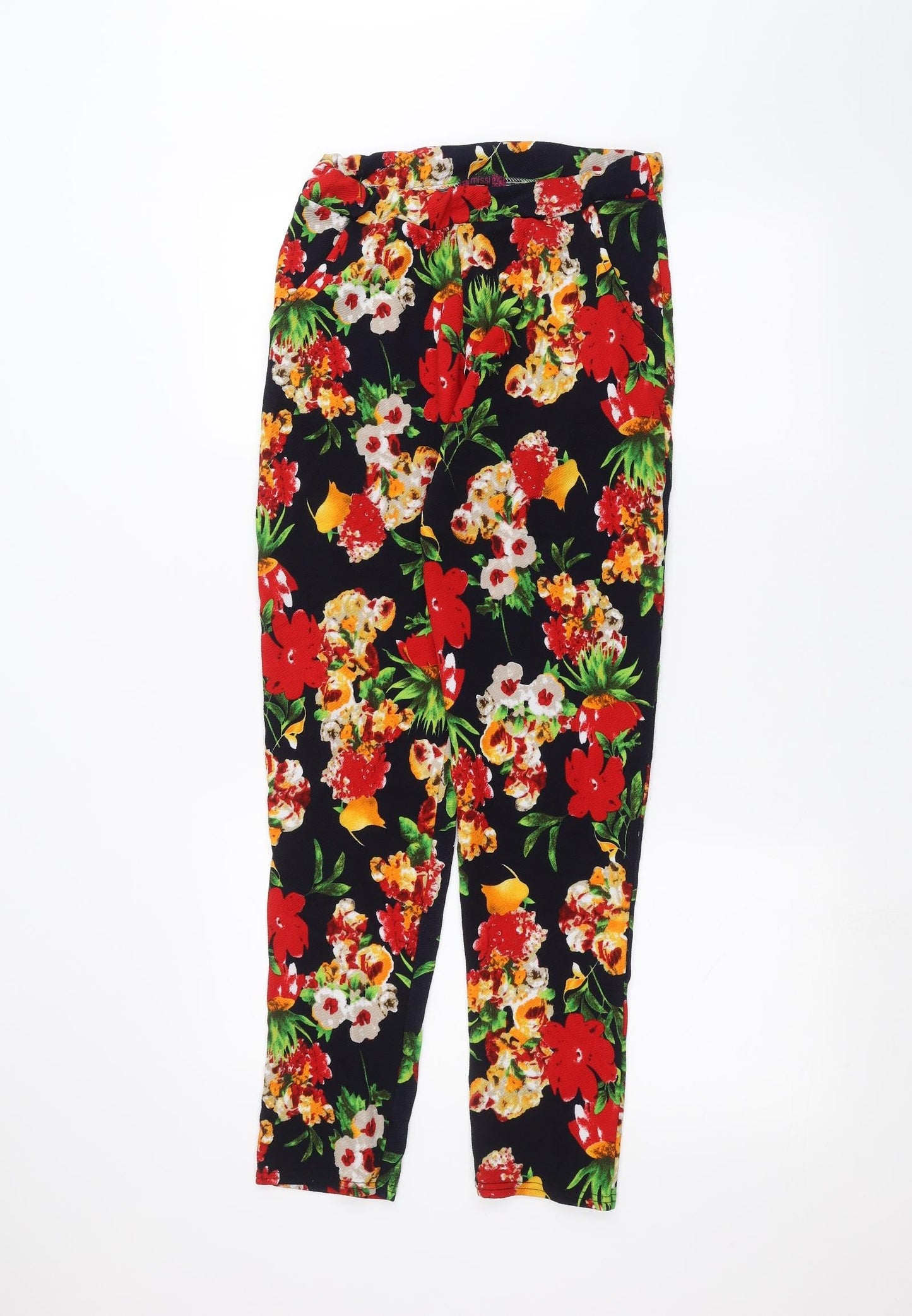 Missi London Womens Blue Floral  Trousers  Size 12 L25 in