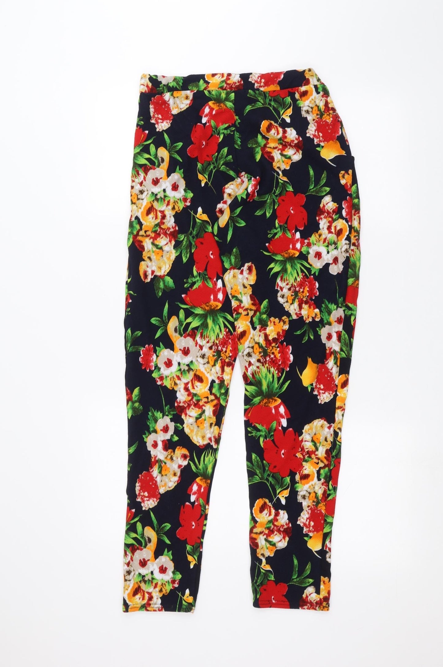 Missi London Womens Blue Floral  Trousers  Size 12 L25 in