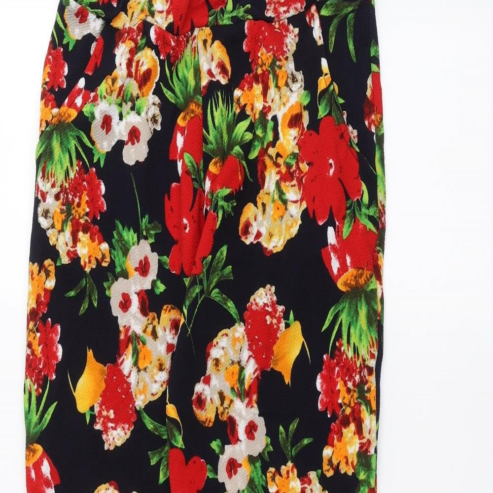 Missi London Womens Blue Floral  Trousers  Size 12 L25 in