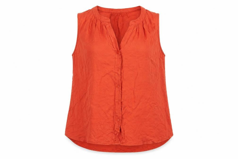 Daniel Rainn Womens Orange   Basic Button-Up Size S
