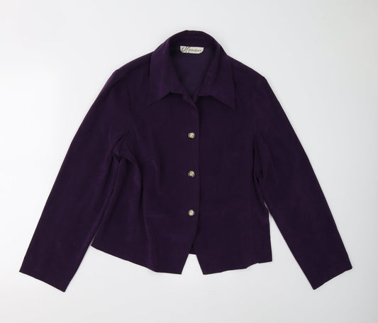 Dressbarn Womens Purple   Basic Button-Up Size M