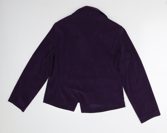 Dressbarn Womens Purple   Basic Button-Up Size M