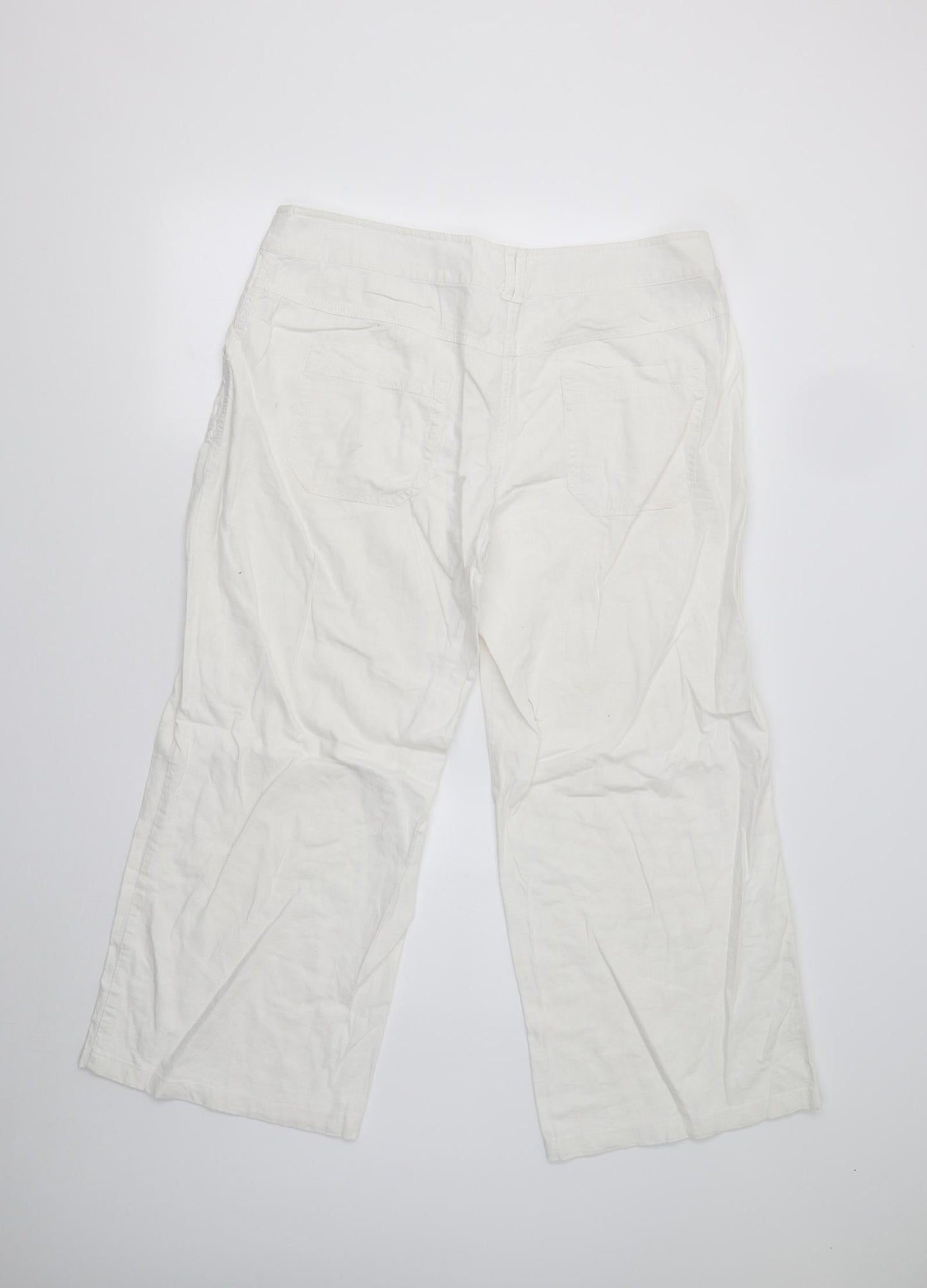 Preworn Womens White   Trousers  Size 14 L27 in