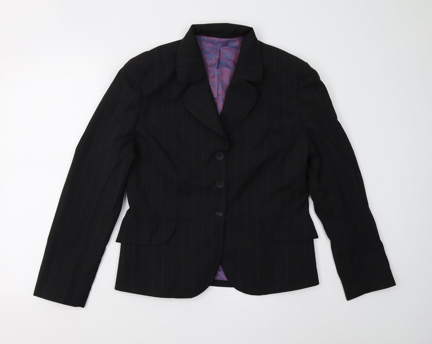 Wardrobes Womens Black Striped  Jacket Suit Jacket Size 12