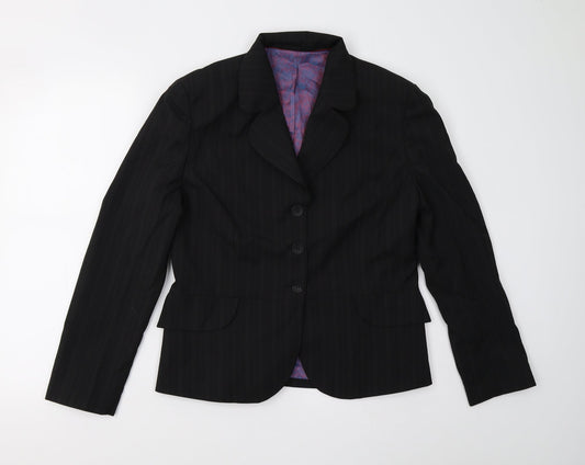 Wardrobes Womens Black Striped  Jacket Suit Jacket Size 12