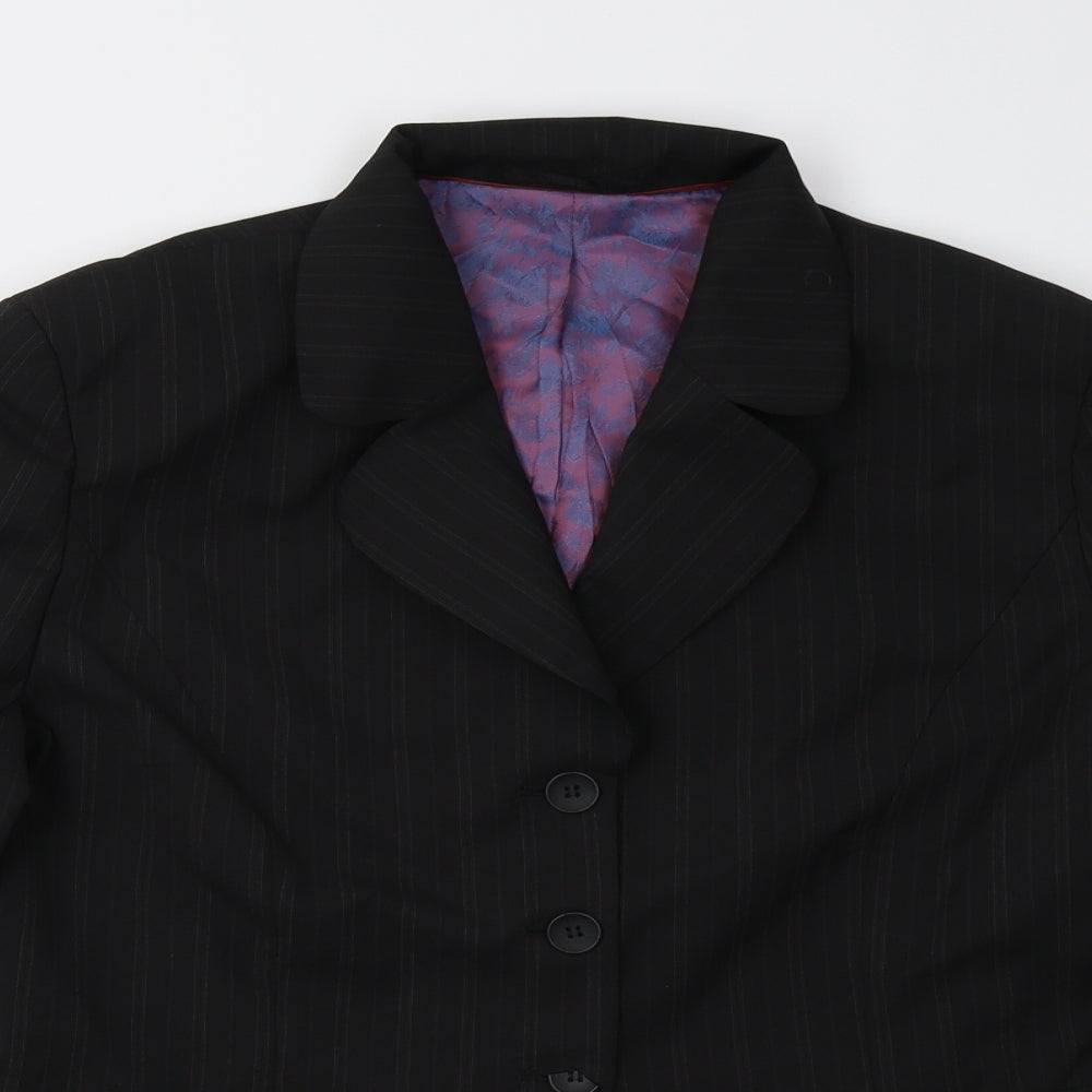 Wardrobes Womens Black Striped  Jacket Suit Jacket Size 12
