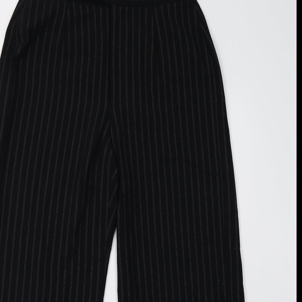 Oasis Womens Black Striped  Trousers  Size 12 L25 in
