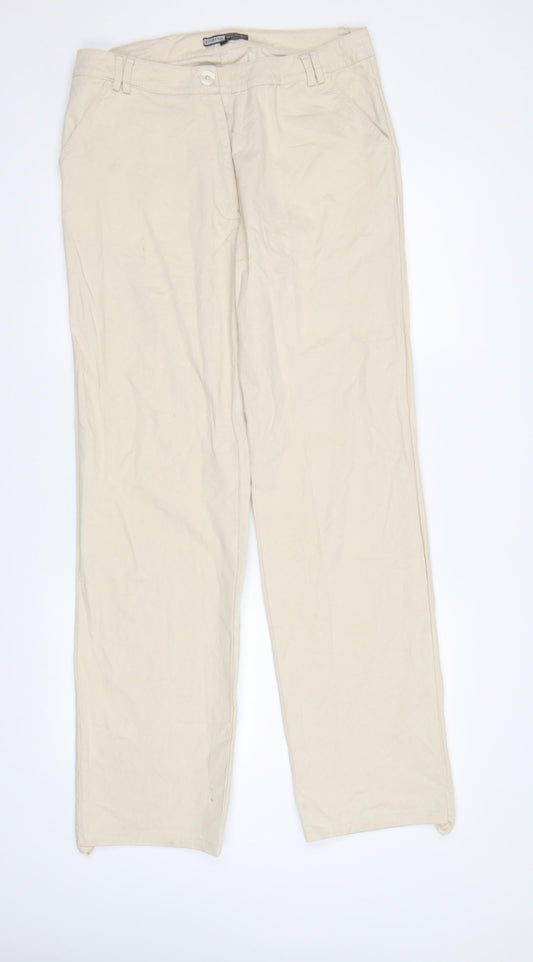 Piano Woman Womens Beige   Trousers  Size 12 L32 in