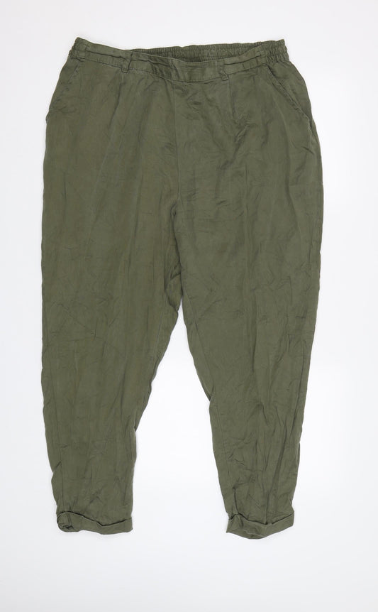 Xint Womens Green   Jegging Trousers Size L L26 in - Elastic Waist Band