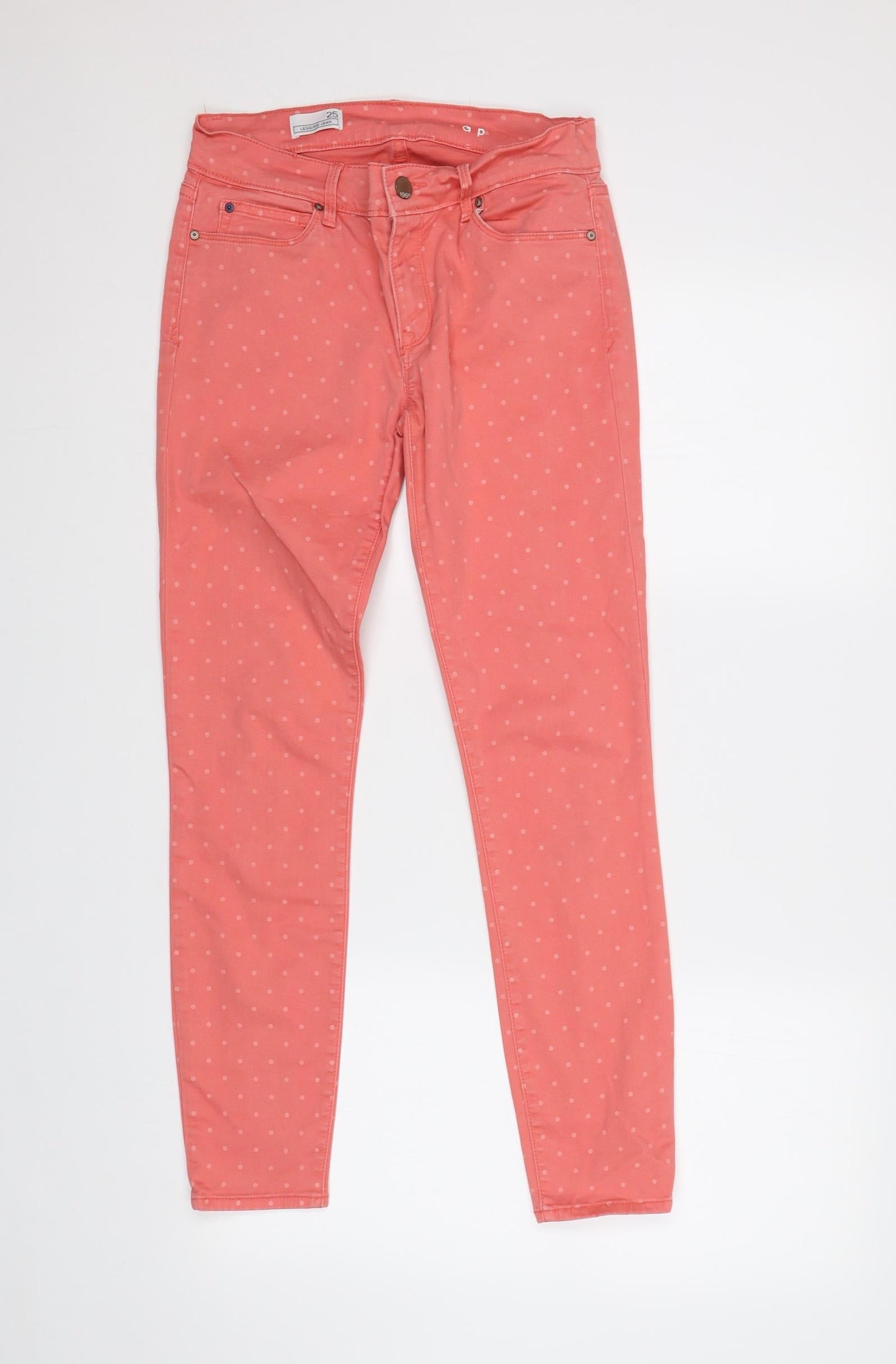 Gap Womens Pink Polka Dot  Skinny Jeans Size 8 L28 in