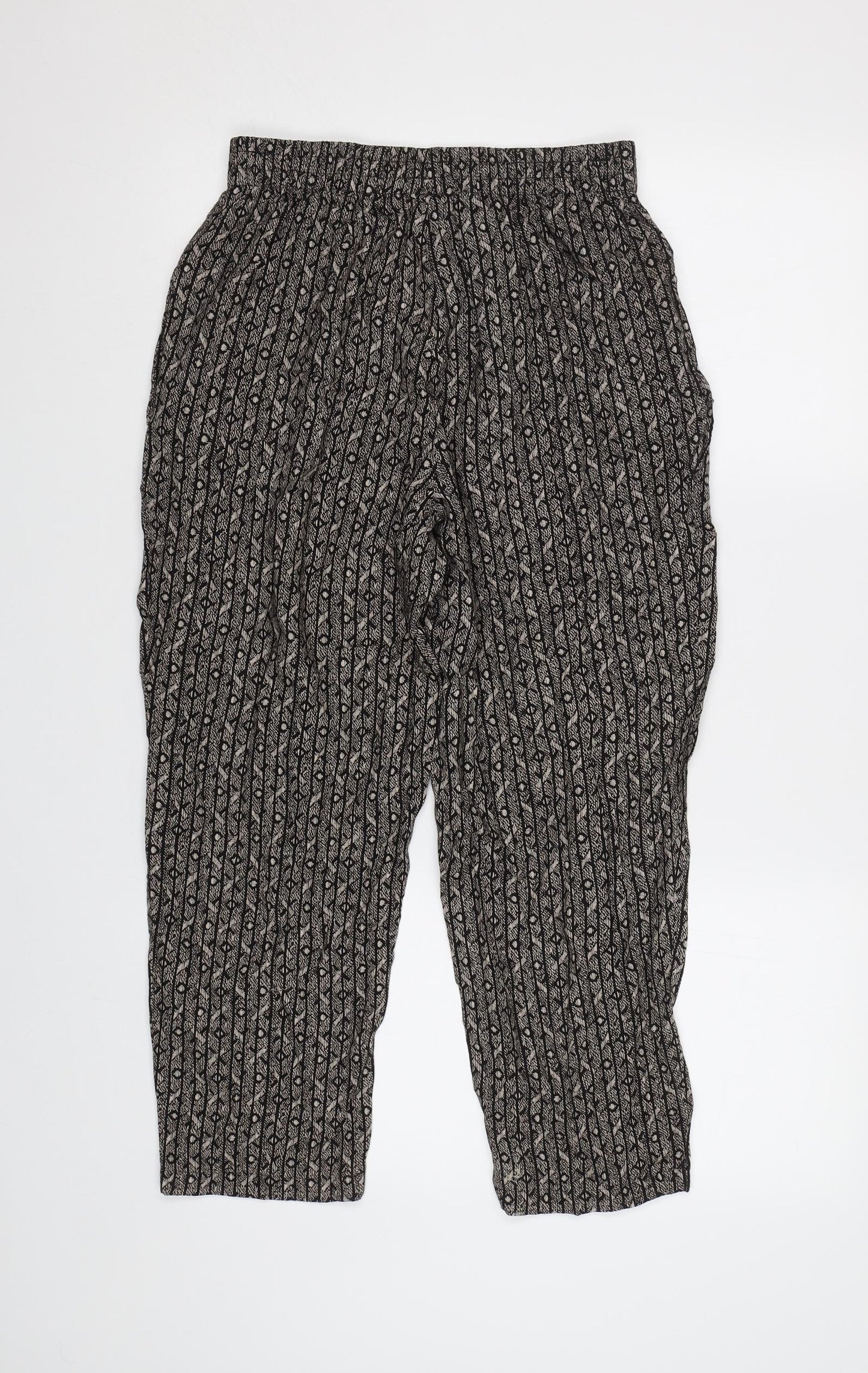 Preworn Womens Brown Geometric  Cropped Trousers Size S L22 in