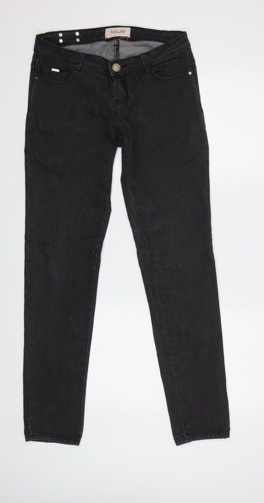 Place Du Jour Womens Grey   Skinny Jeans Size 10 L29 in