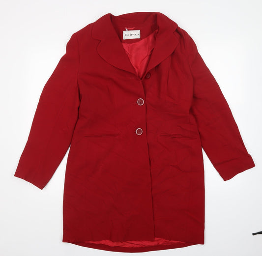 Gina Womens Red   Overcoat Coatigan Size 16