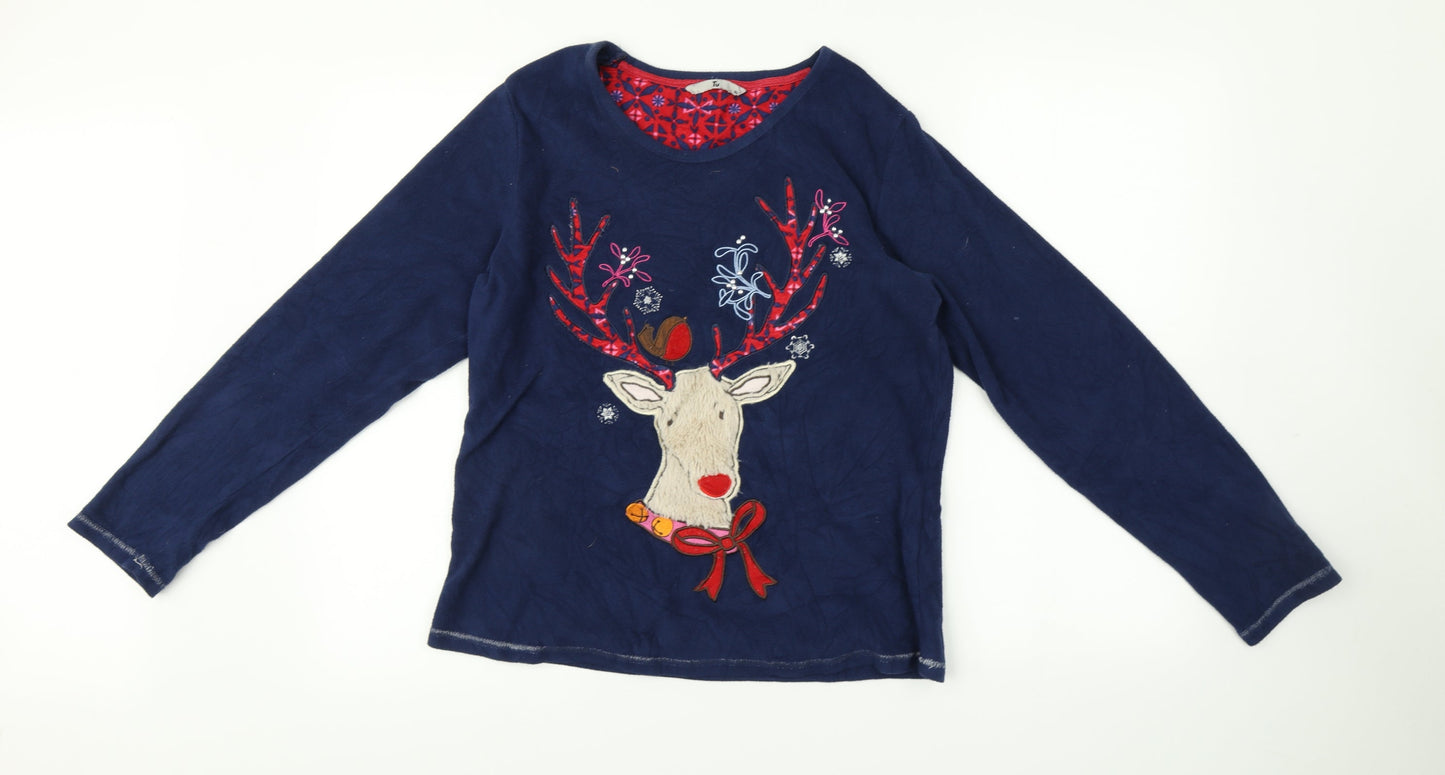 TU Womens Multicoloured   Top Pyjama Top Size 10  - Christmas