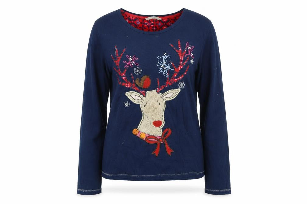 TU Womens Multicoloured   Top Pyjama Top Size 10  - Christmas