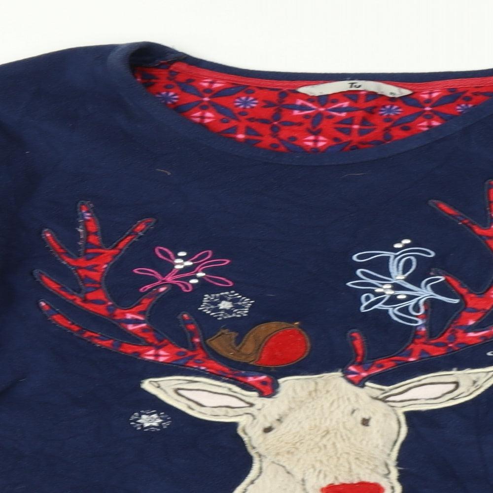 TU Womens Multicoloured   Top Pyjama Top Size 10  - Christmas