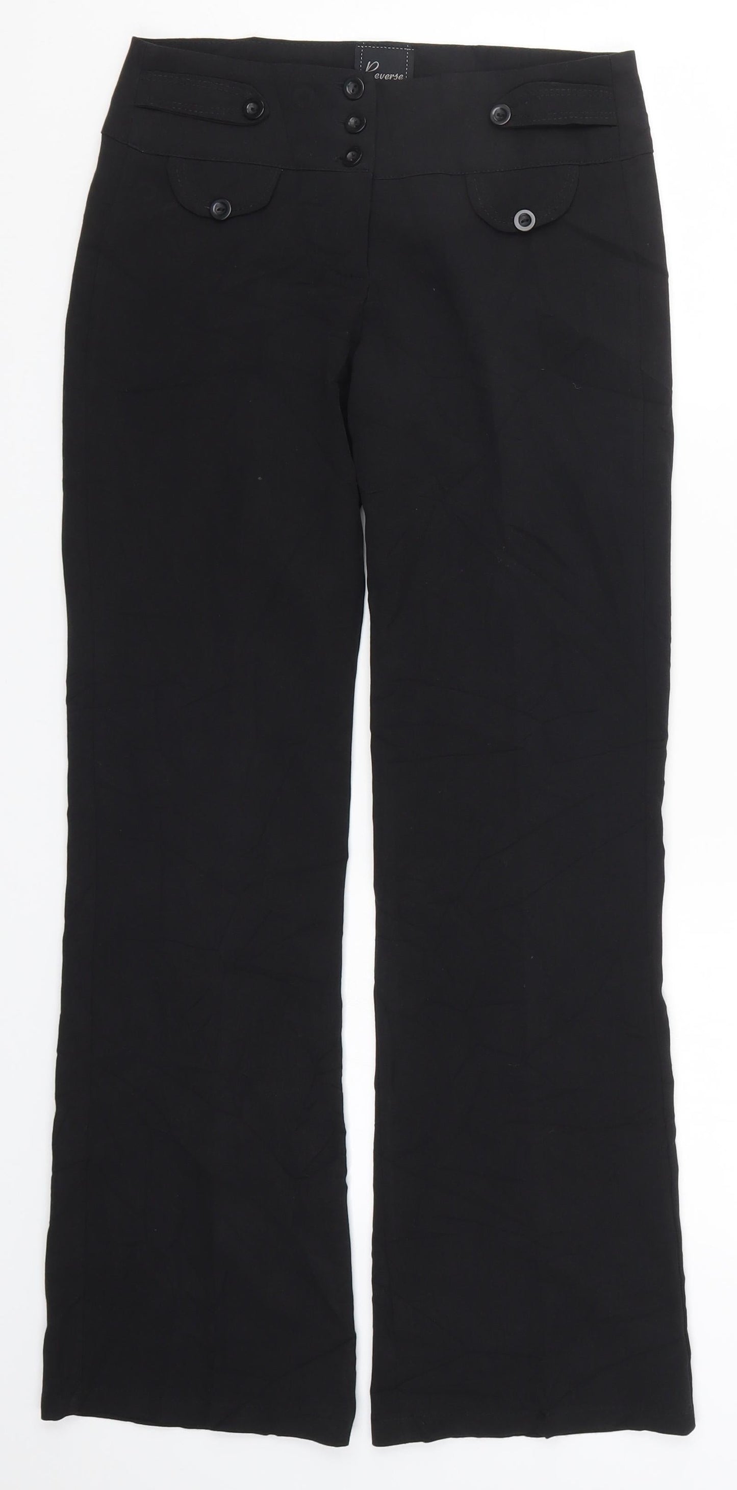 Reverse Womens Black   Trousers  Size 8 L29 in