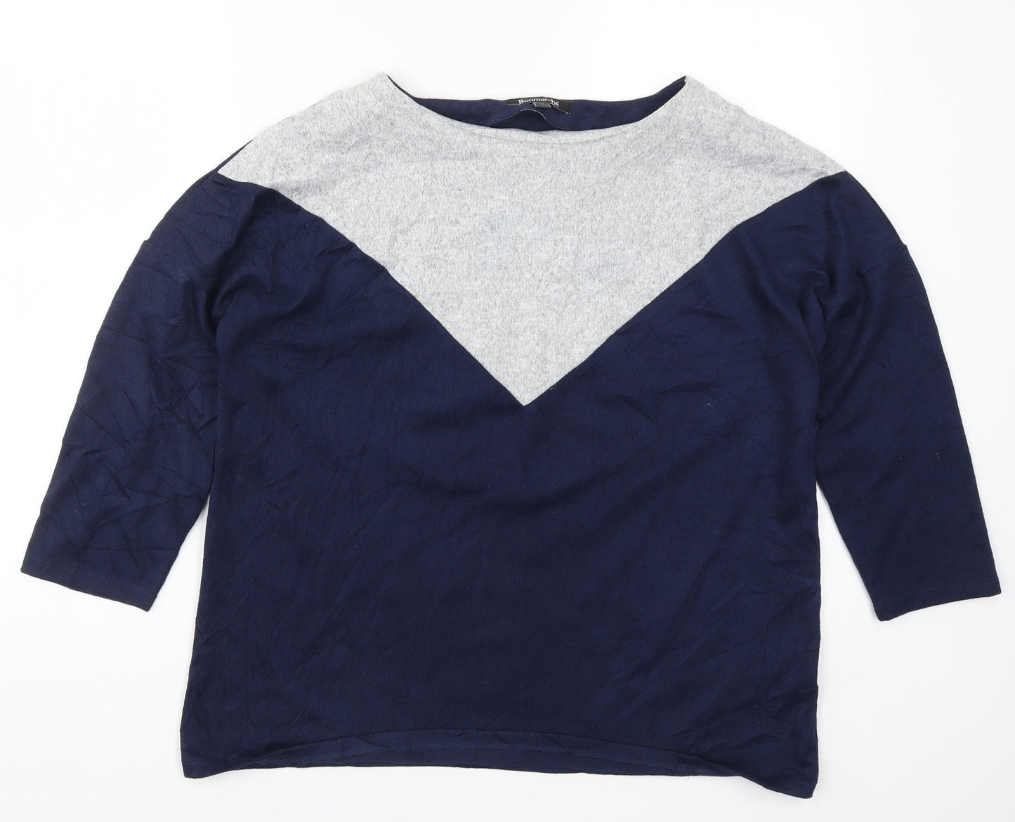 Bonmarché Womens Blue  Knit Pullover Jumper Size 14  - Colourblock