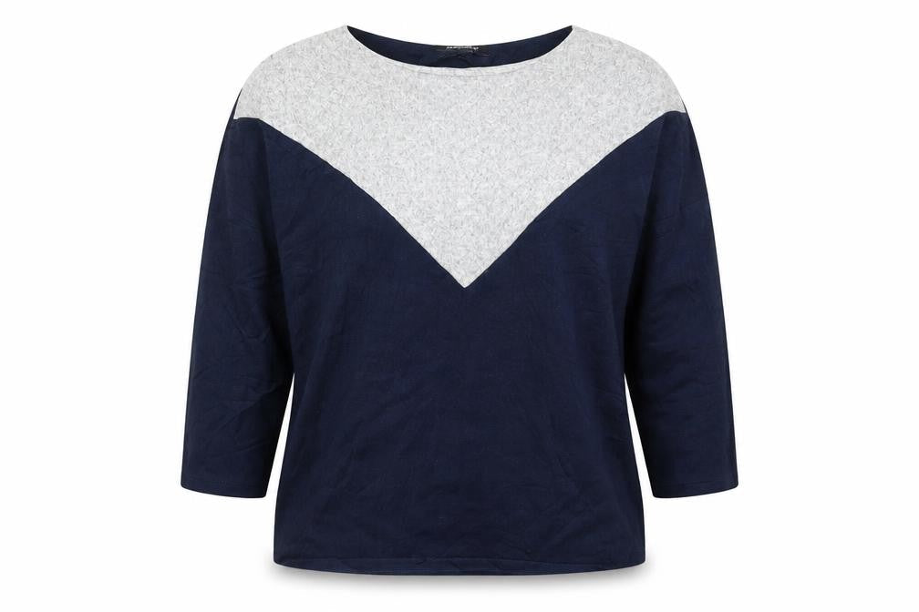 Bonmarché Womens Blue Knit Pullover Jumper Size 14 - Colourblock