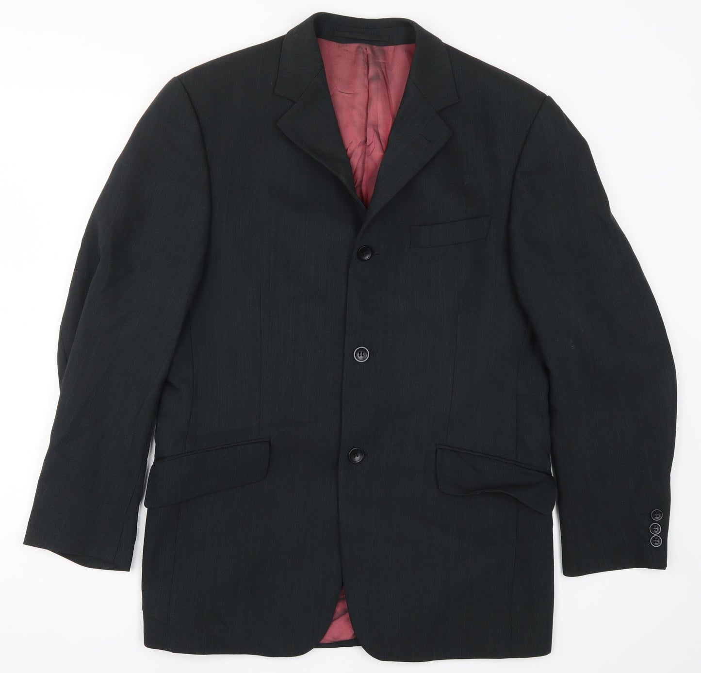 REMUS Mens Black   Jacket Suit Jacket Size 38