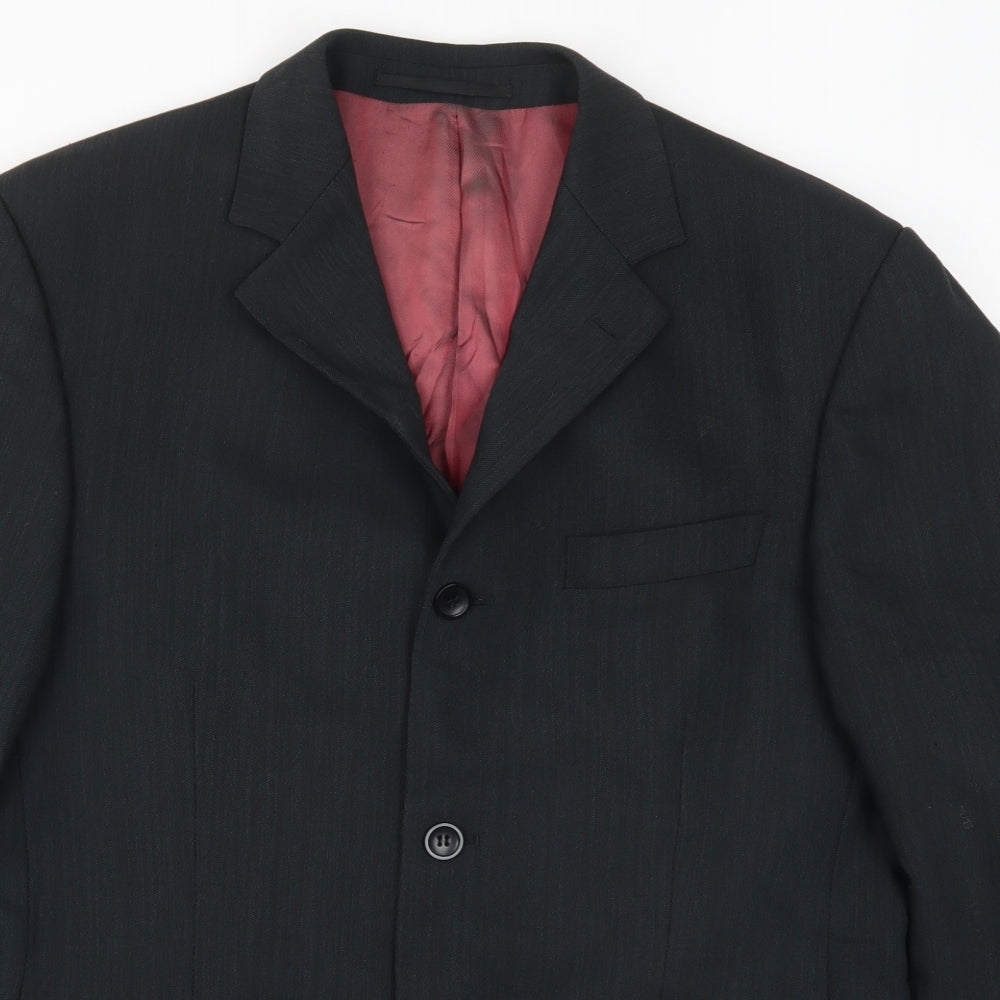 REMUS Mens Black   Jacket Suit Jacket Size 38