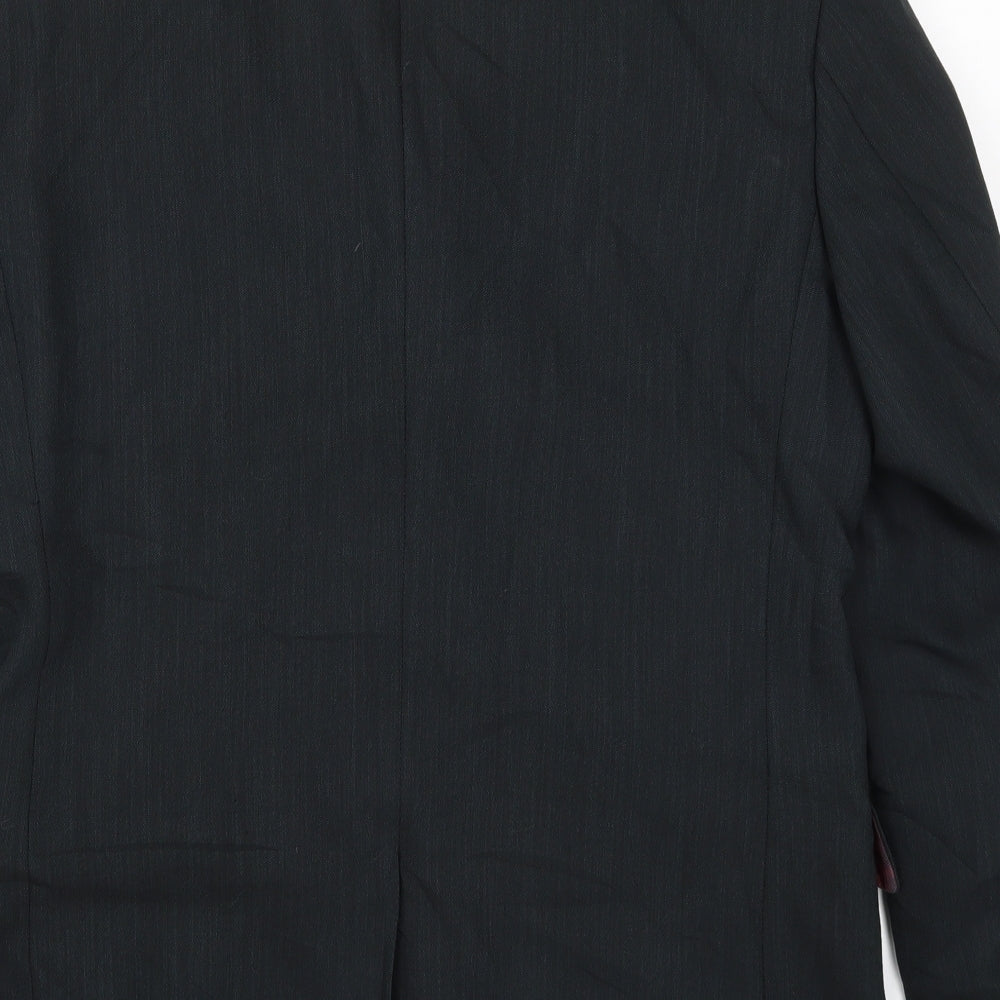 REMUS Mens Black   Jacket Suit Jacket Size 38