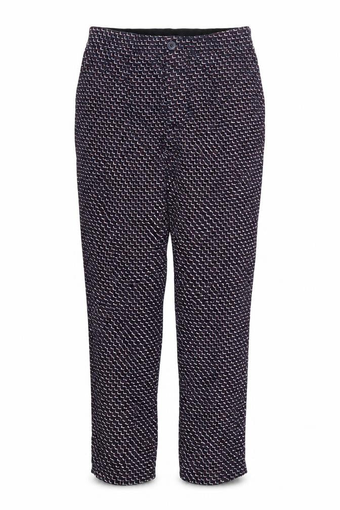 Marks and Spencer Womens Red Geometric  Trousers  Size S L27 in - Blue