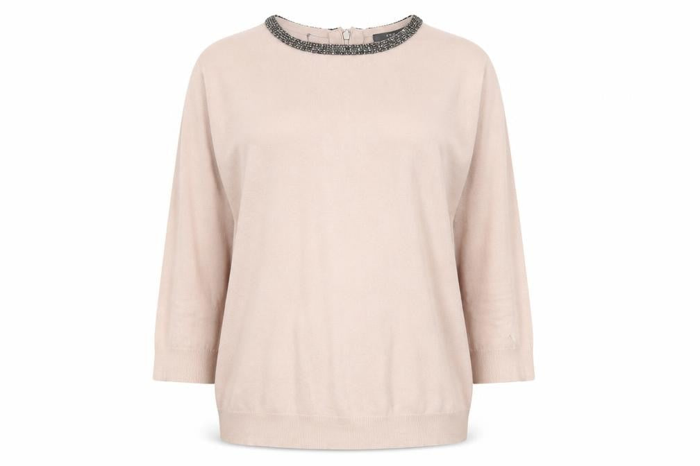 Front view of ESPRIT women’s pink jumper, size L
