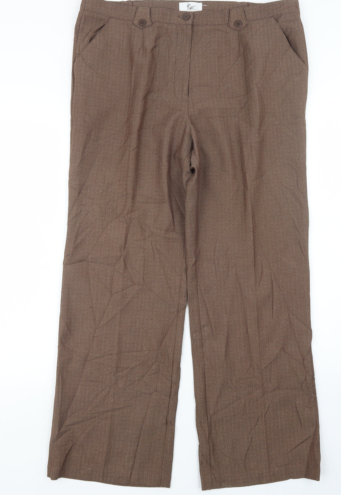 Klass Womens Brown   Trousers  Size 16 L29 in