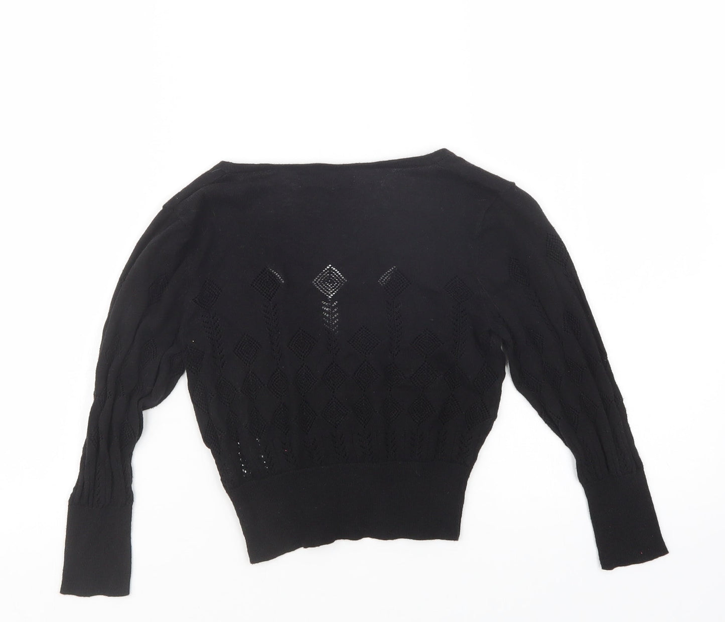 ICHI Womens Black  Knit Cape Jumper Size XS