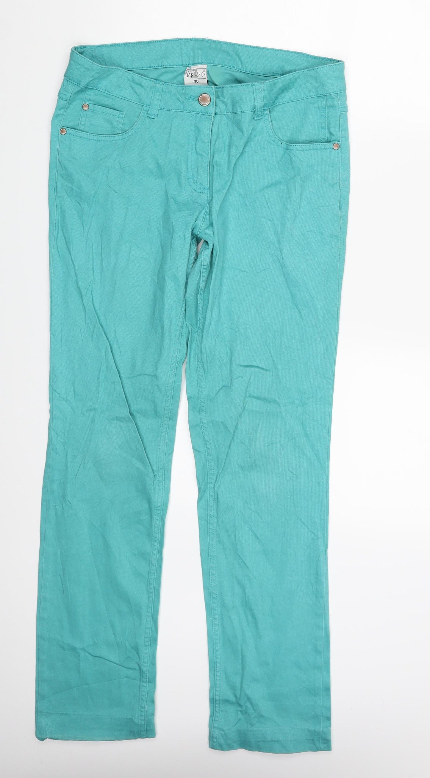 Up Fashion  Womens Green  Denim Skinny Jeans Size 12 L30 in