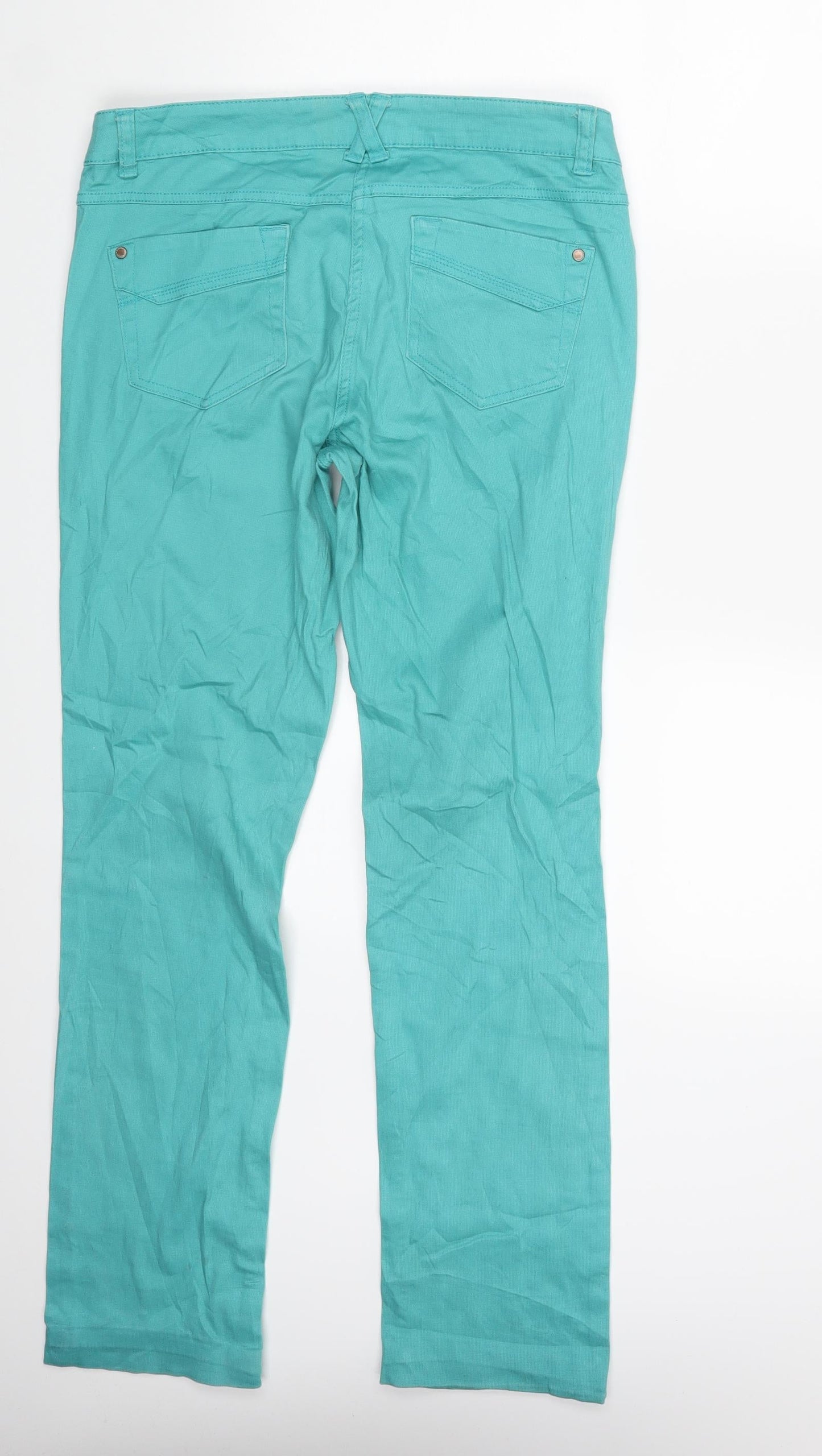 Up Fashion  Womens Green  Denim Skinny Jeans Size 12 L30 in
