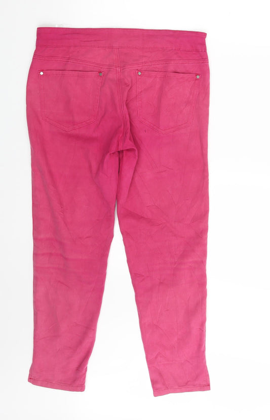 Vert de Womens Pink  Denim Capri Trousers Size M L25 in